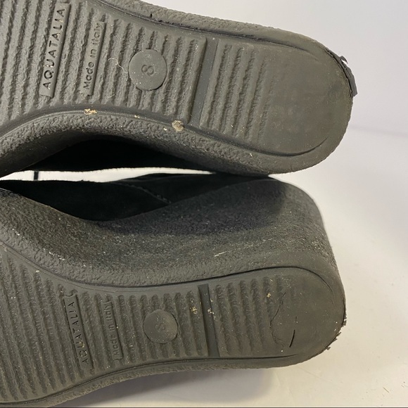 Aquatalia Women's Vianna Suede Desert Wedge Booties 8 M Black - Picture 7 of 7